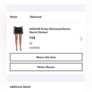 Agolde parker shorts size 32